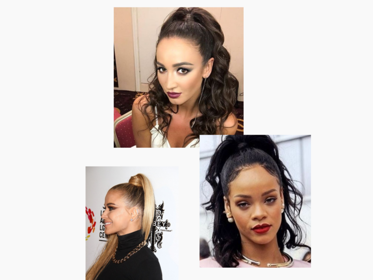 Прическа с высоким накладным хвостом