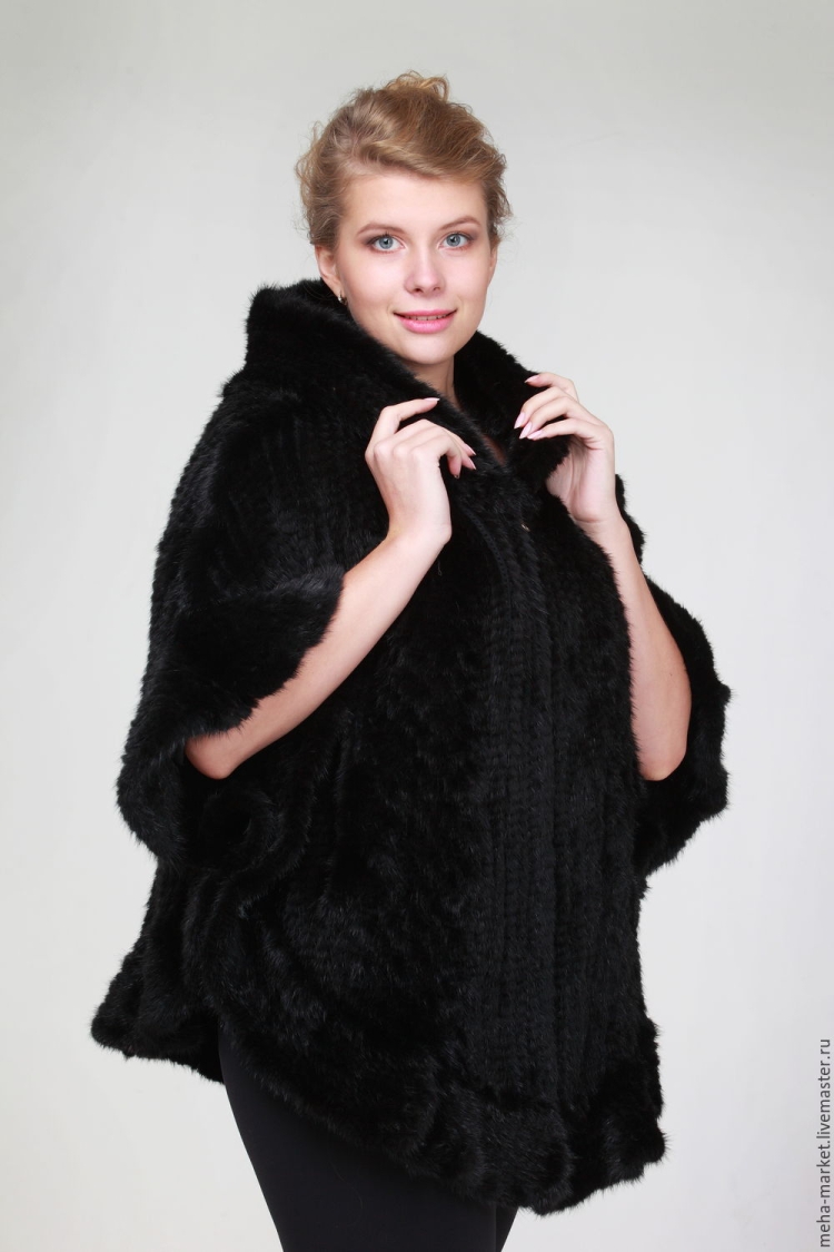 Вязаные норковые накидки