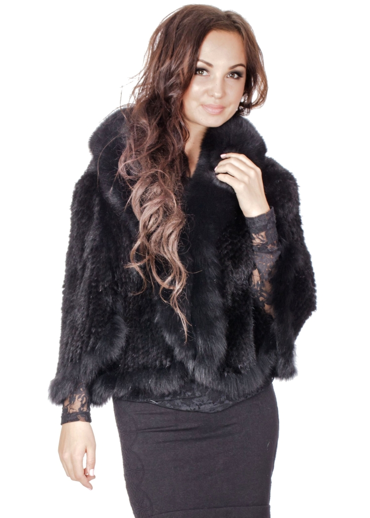 Вязаный жакет из меха норки