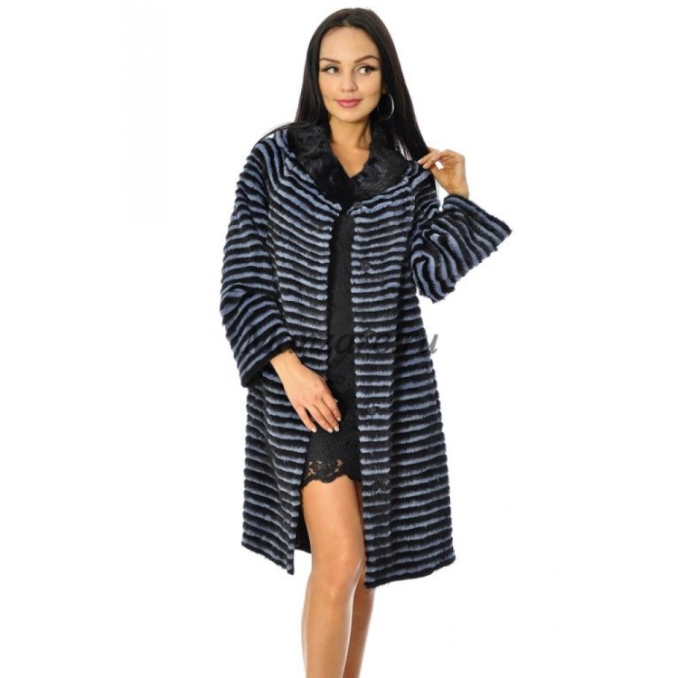 Вязаная норка пальто