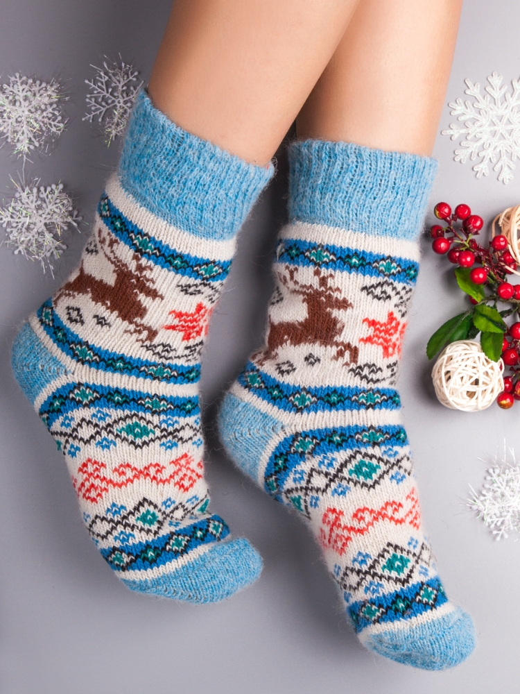 Теплые шерстяные носки