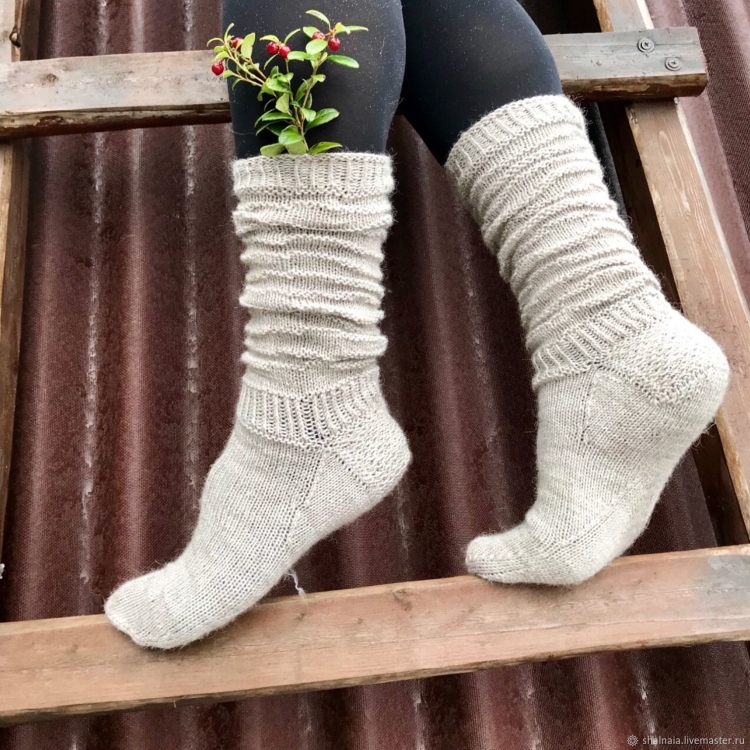 Носки шерстяные вязаные