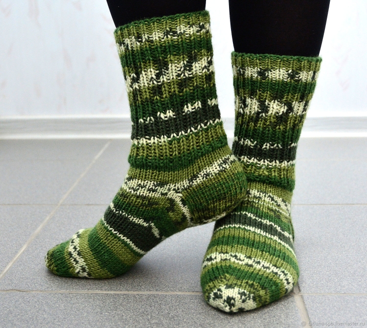 Носки шерстяные вязаные