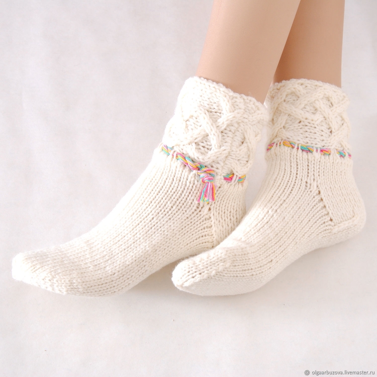 Носки шерстяные вязаные