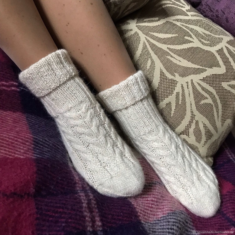 Теплые вязаные носки