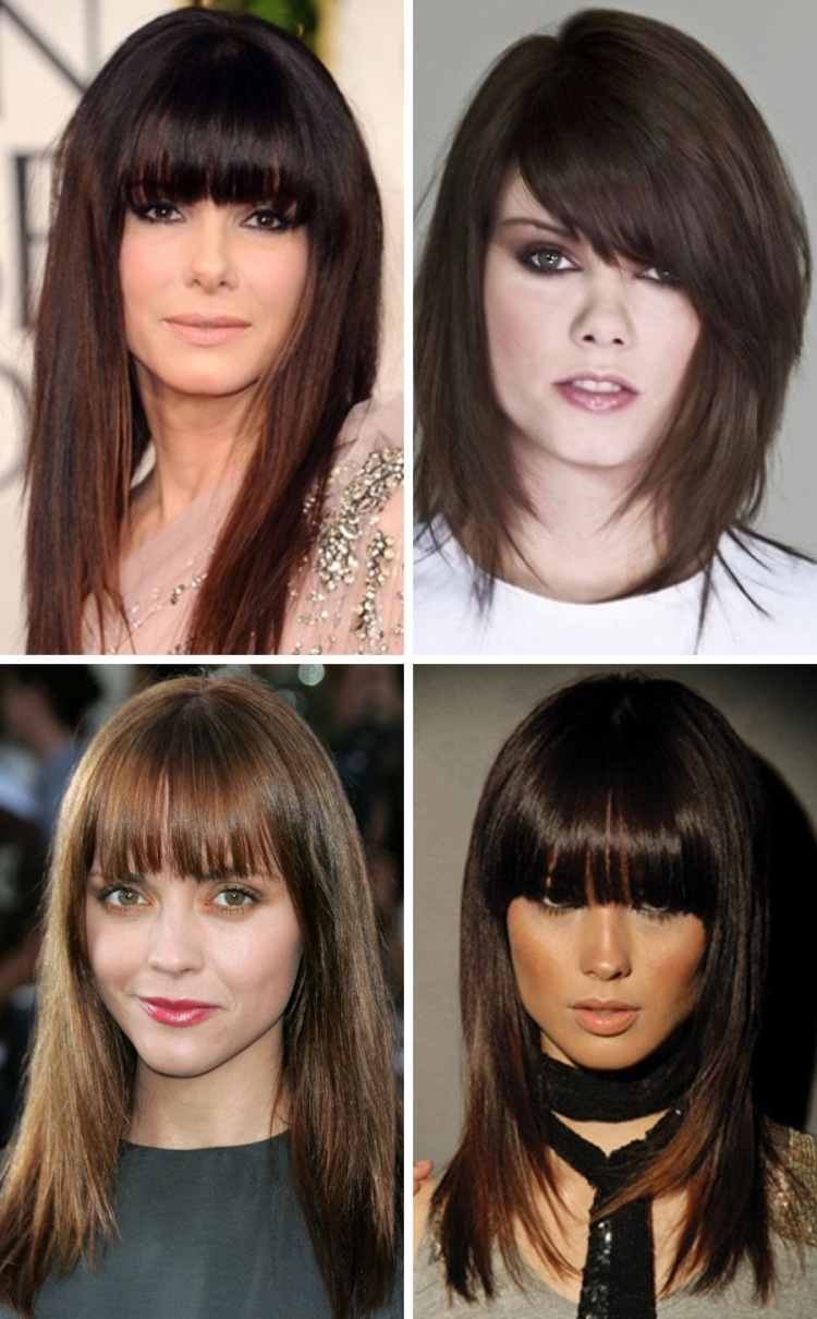 Стрижка на овальное лицо с челкой