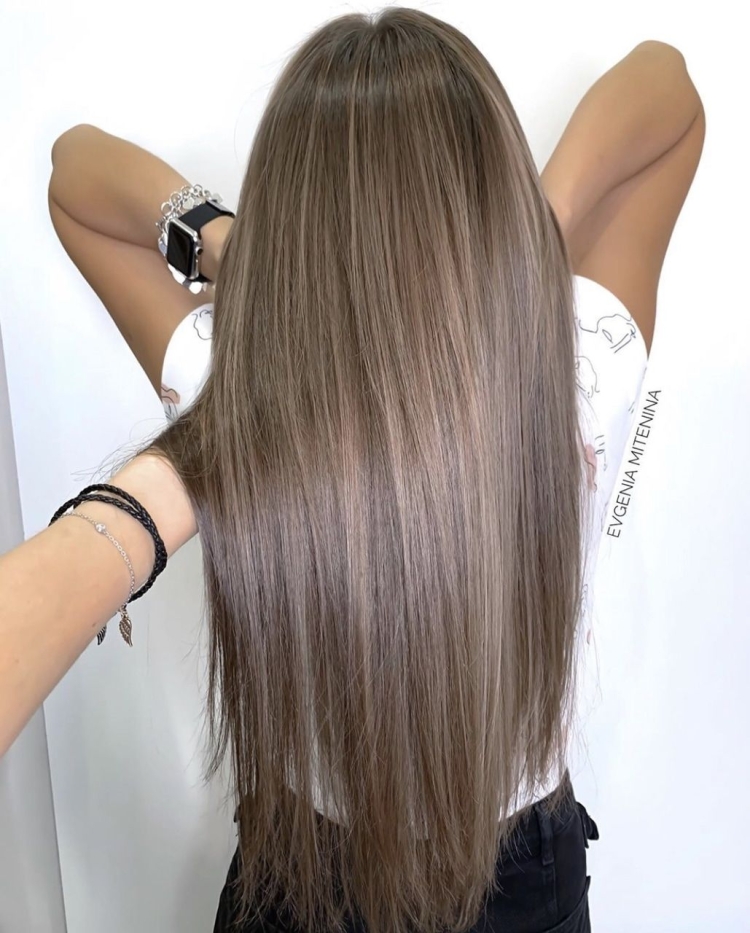 Однотонное окрашивание русый