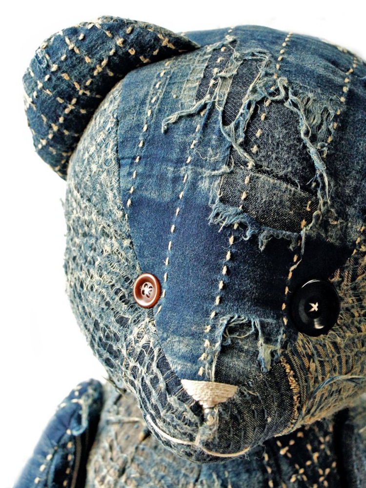 Тедди из джинсовой ткани
