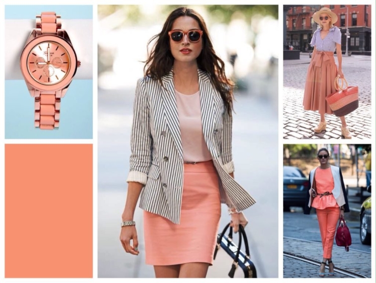 Сочетание цветов в одежде персиковый