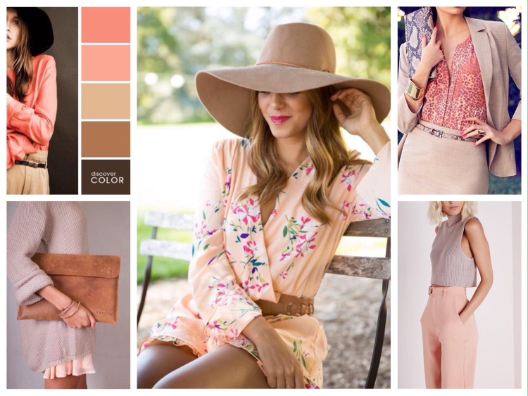 Сочетание с персиковым цветом в одежде