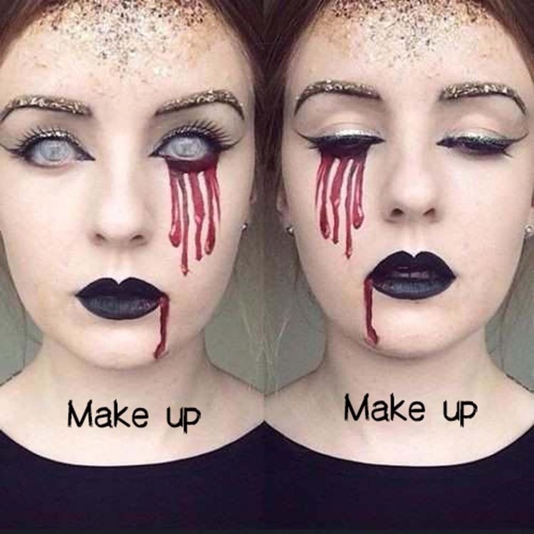 Макияж на Хэллоуин красками