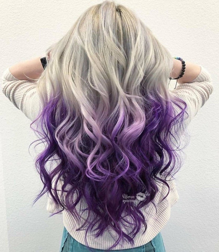 Фиолетовые кончики волос