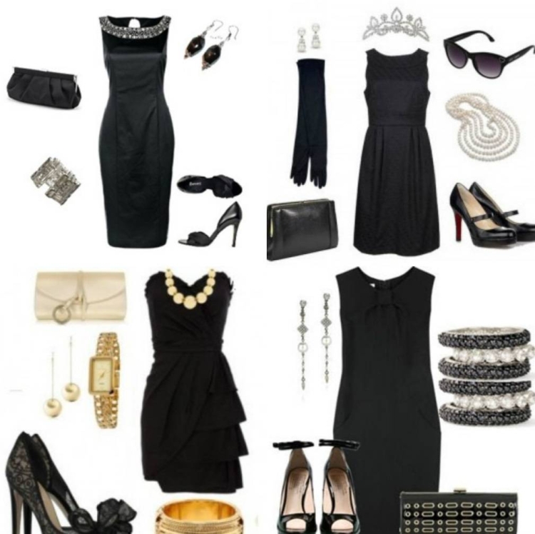Аксессуары к черному платью