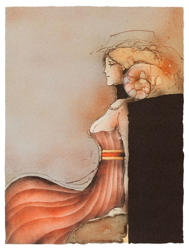 Женщина с ракушкой арт