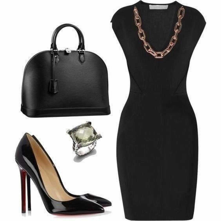 Аксессуары к черному платью футляр