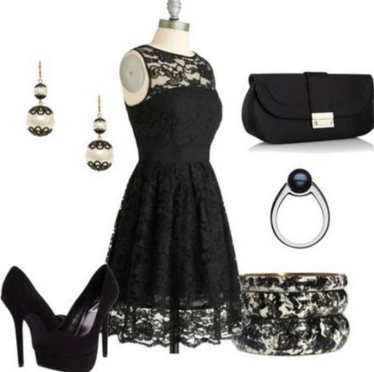 Украшения к маленькому черному платью