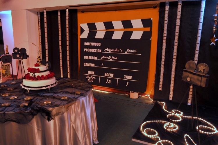 Украшение зала в стиле Голливуд