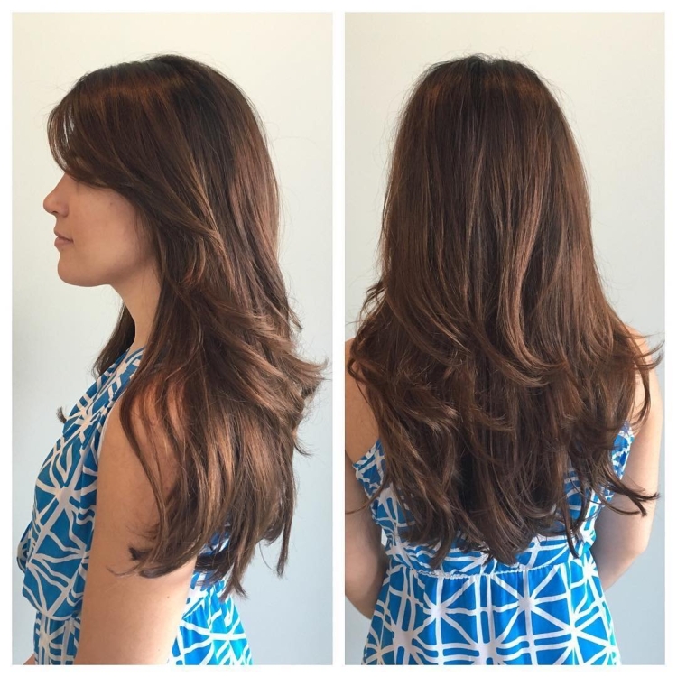 Лоскутная стрижка на длинные волосы