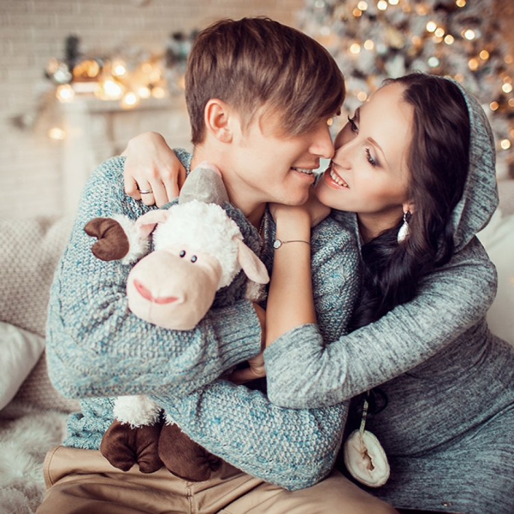 Новогодняя фотосессия мама и сын