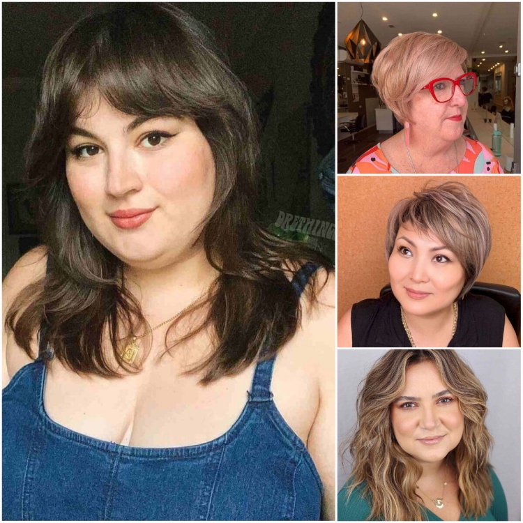 Прическа на овальное полное лицо до и после