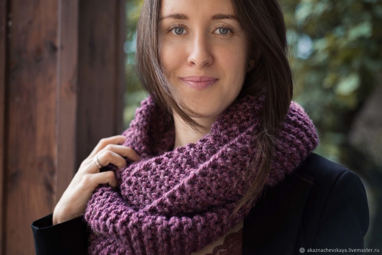 Снуд лицевой гладью