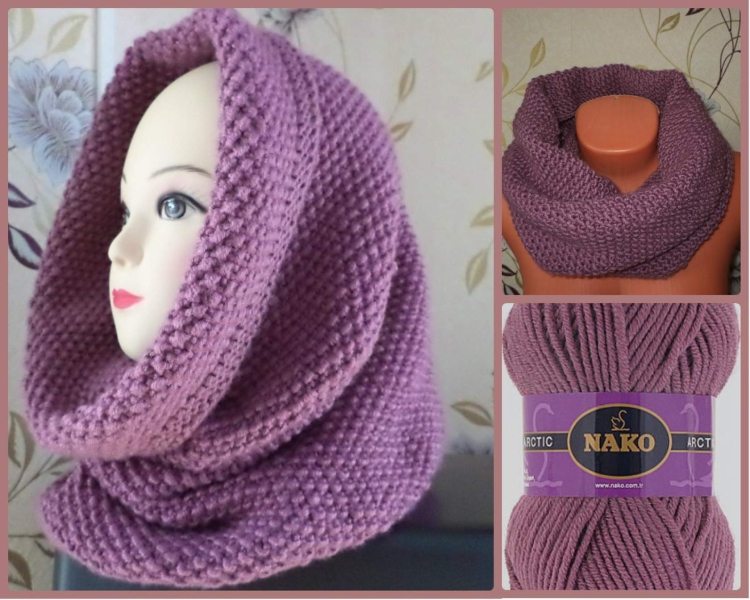 Узор для снуда спицами