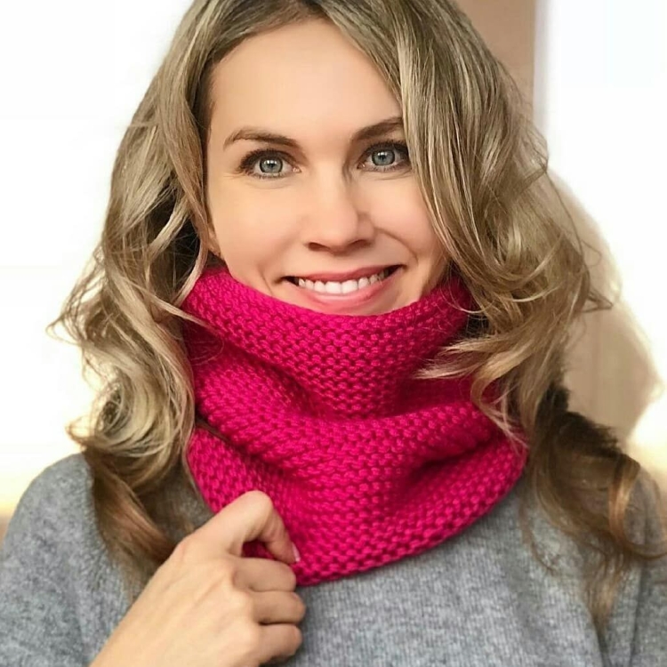 Снуд платочной вязкой