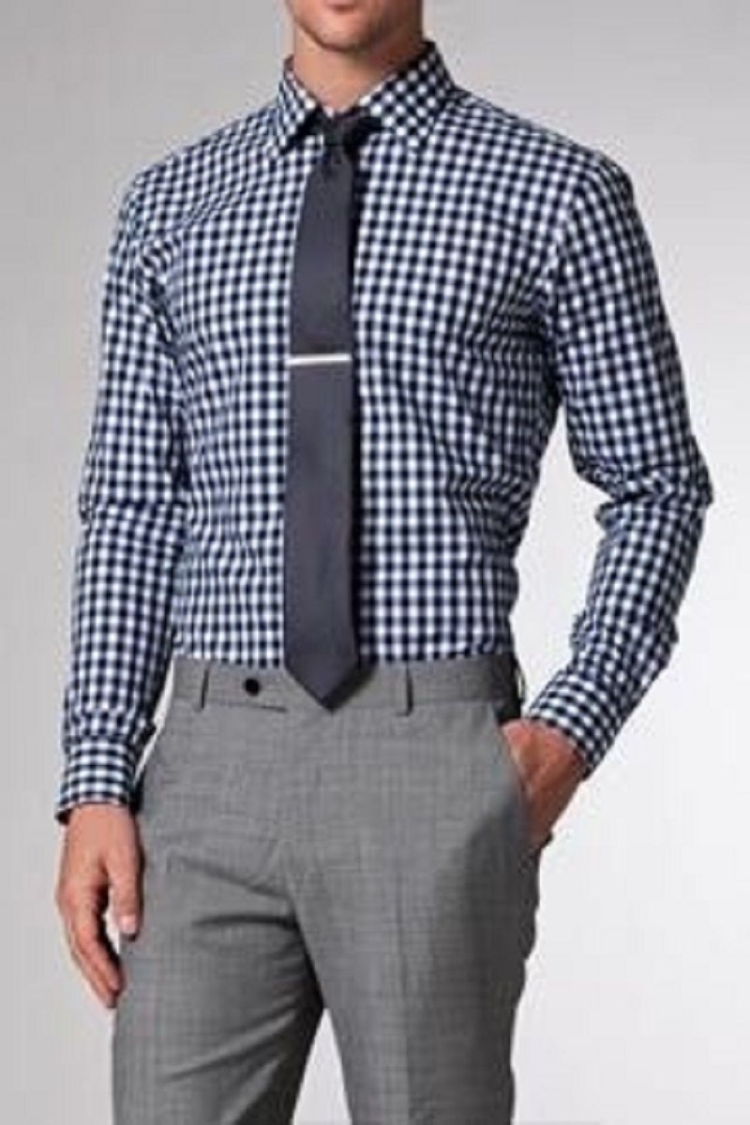 Рубашка под серые брюки мужские