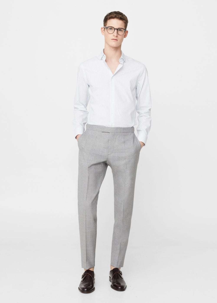 Рубашка к серым брюкам