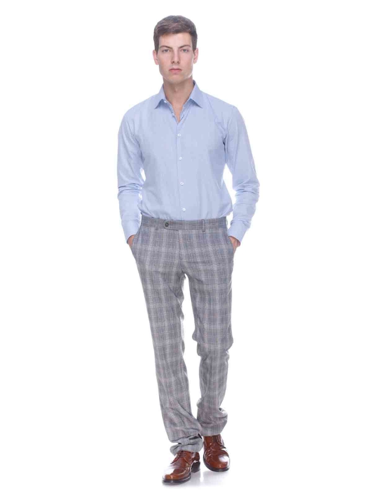 Брюки в клетку мужские с рубашкой