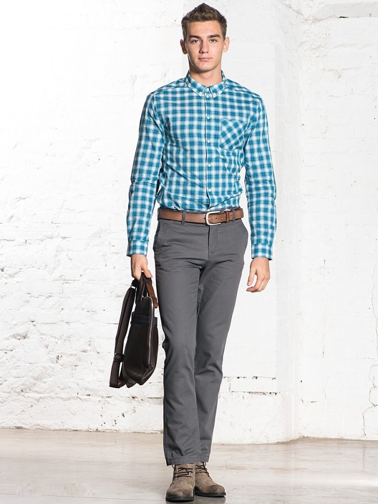 Брюки в клетку мужские с рубашкой