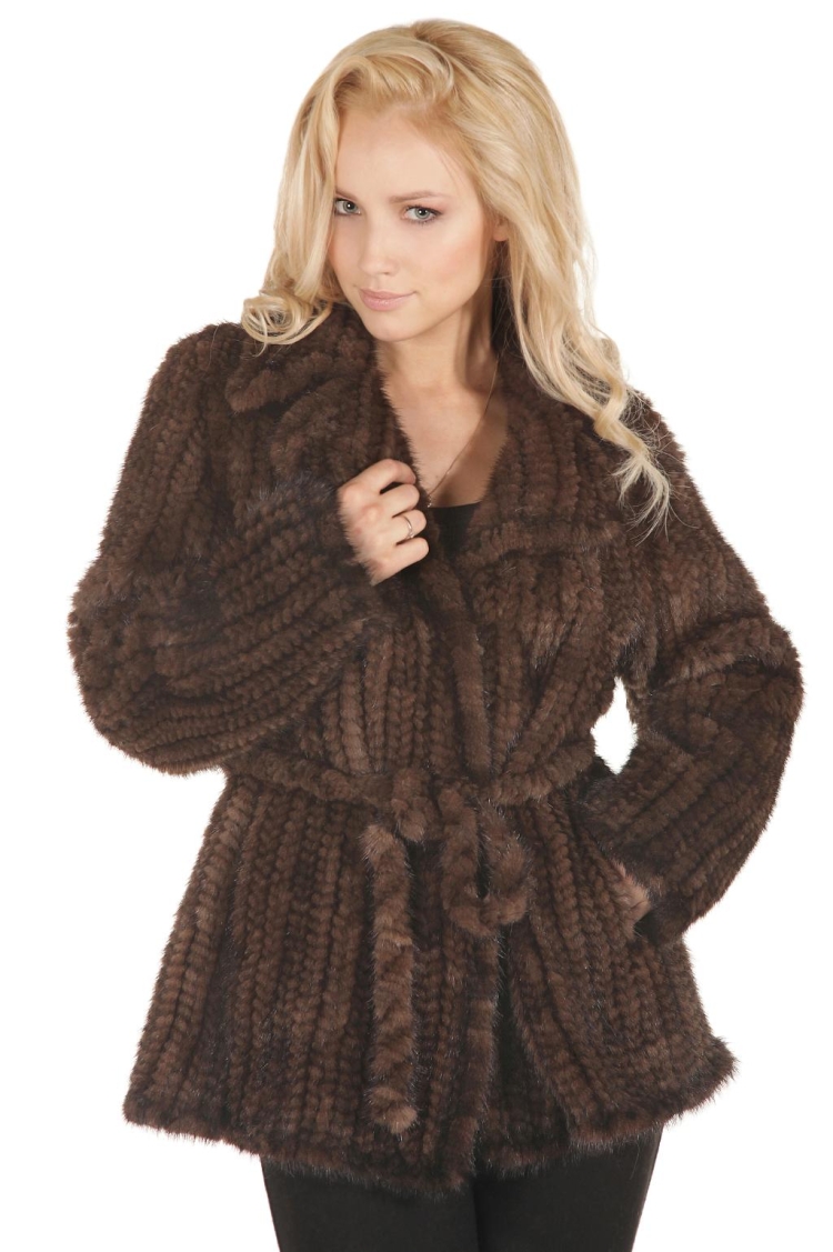 Вязаные шубки из норки