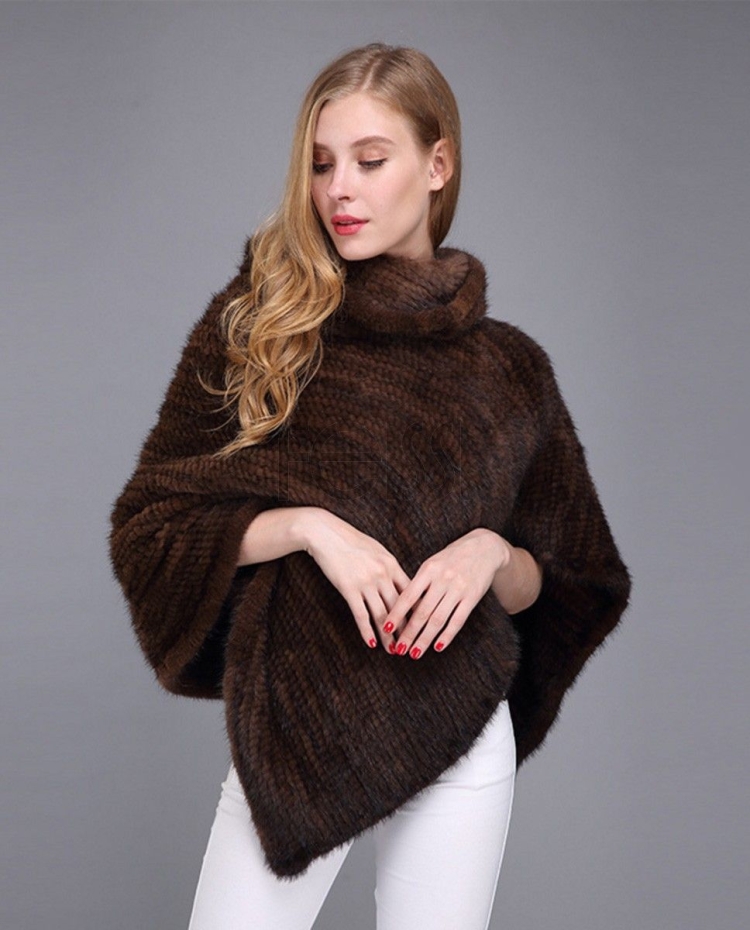 Пончо из меха норки