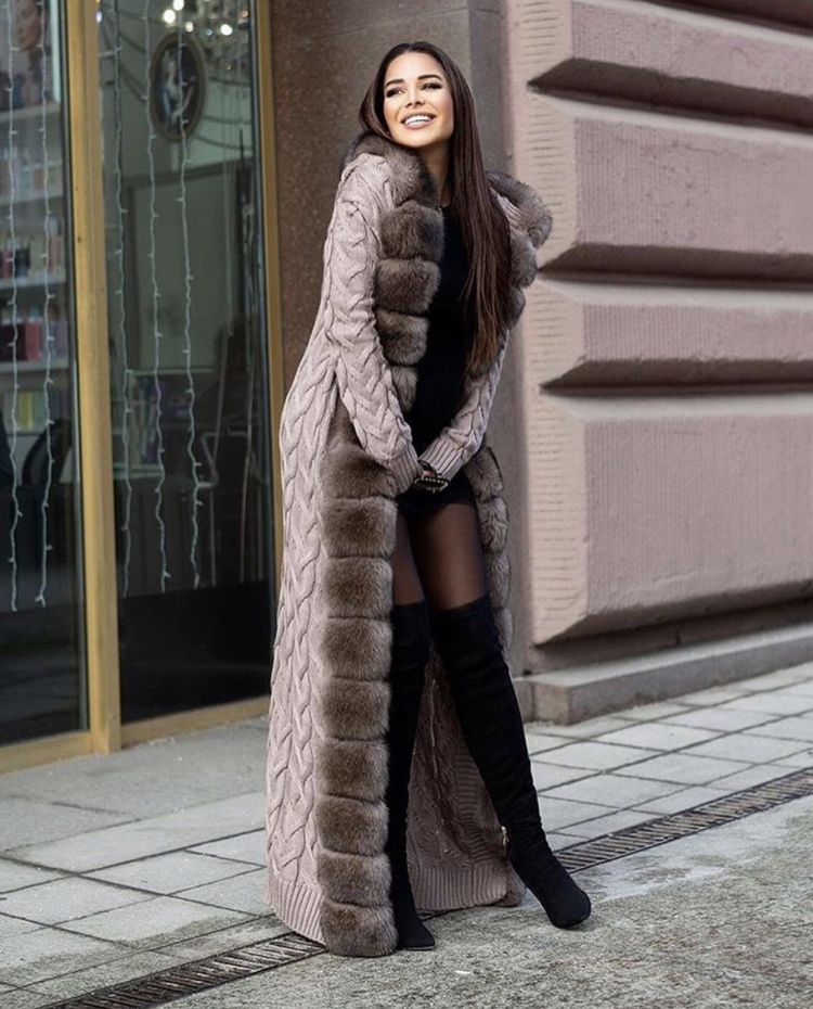 Кардиган с мехом