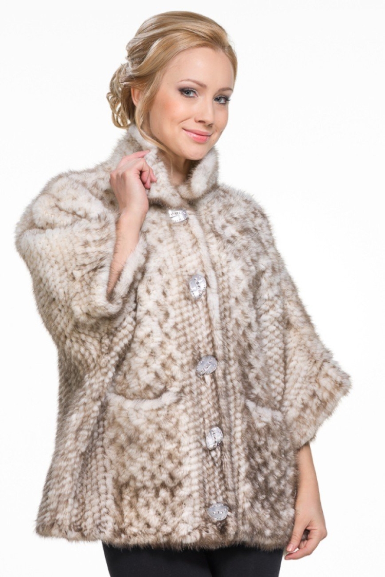 Вязаный норковый жакет