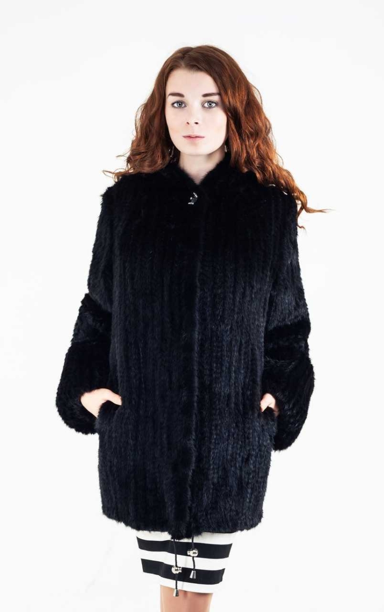 Вязаная норковая шуба