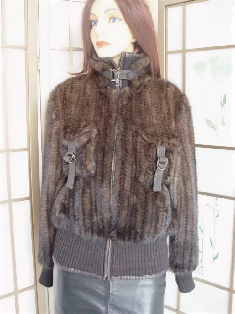 Комбинированные шубы с вязанием