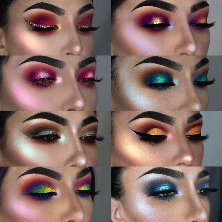 Макияж яркими тенями