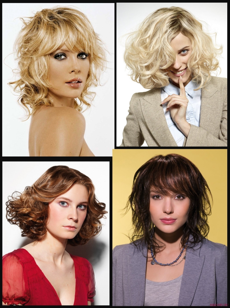 Стрижки женские на средние волнистые волосы Каскад