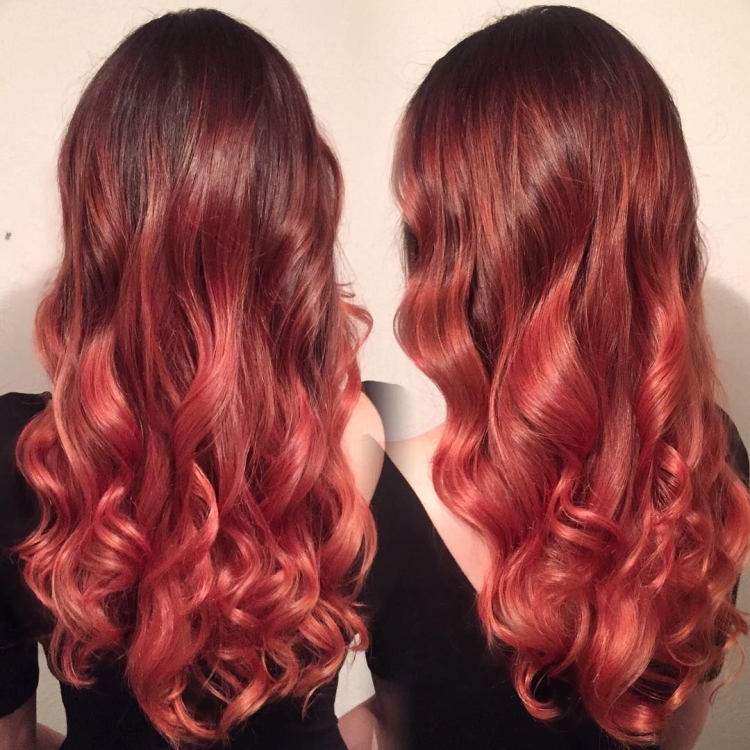 Окрашивание в темно коралловый