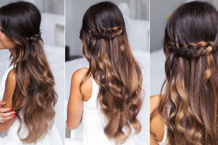 Прически с полураспущенными волосами