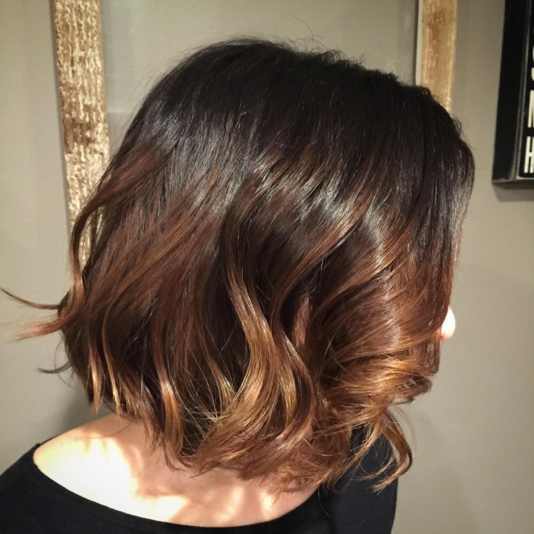 Окрашивание на каре темные волосы