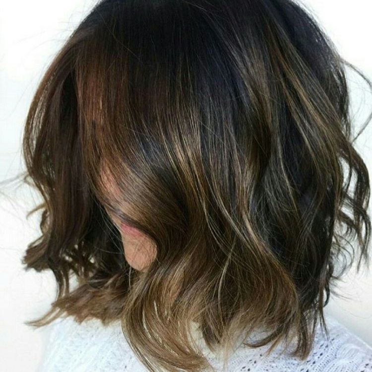 Омбре на темные волосы короткие