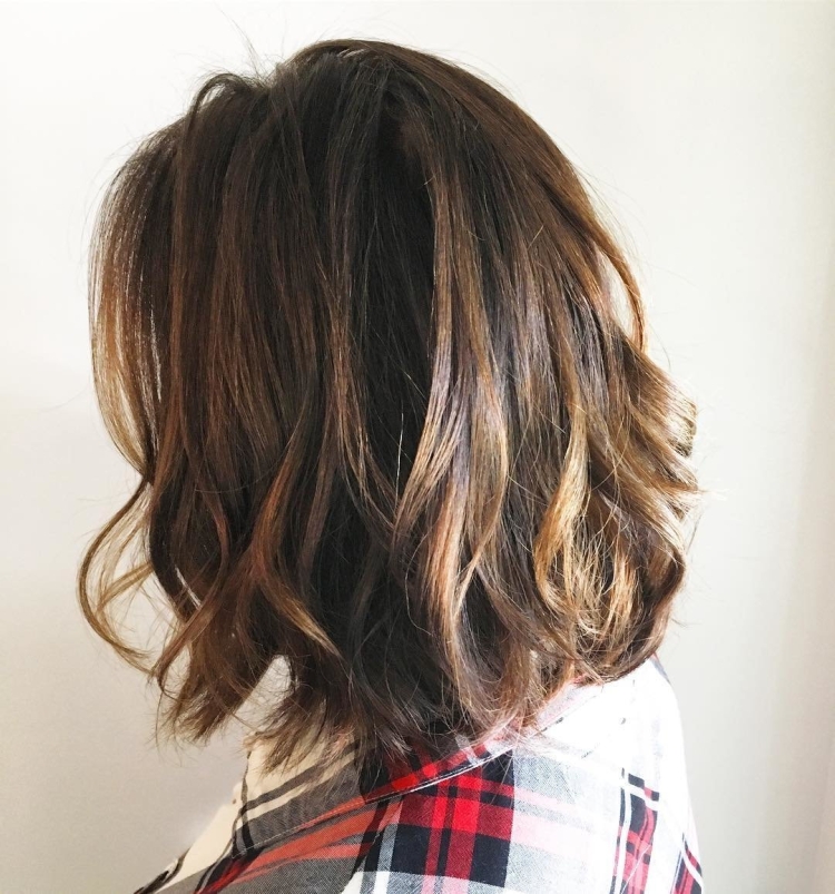 Балаяж на темные волосы каре