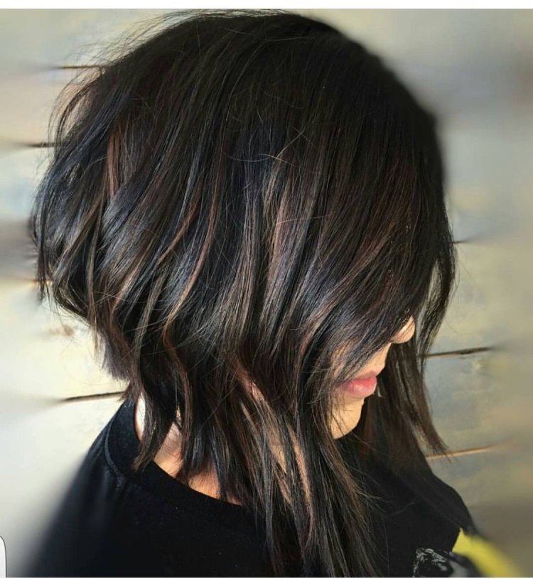 Балаяж на черное каре