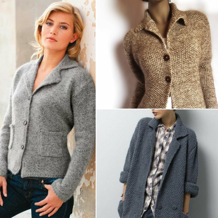 Трикотажный жакет с воротником