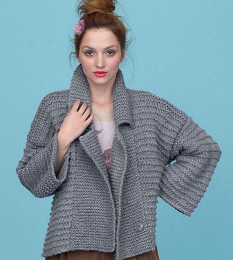 Жакет из толстой пряжи спицами