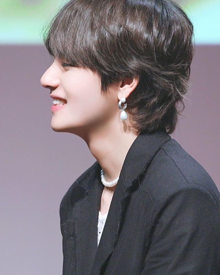 Стрижка маллет Ким Тэхен