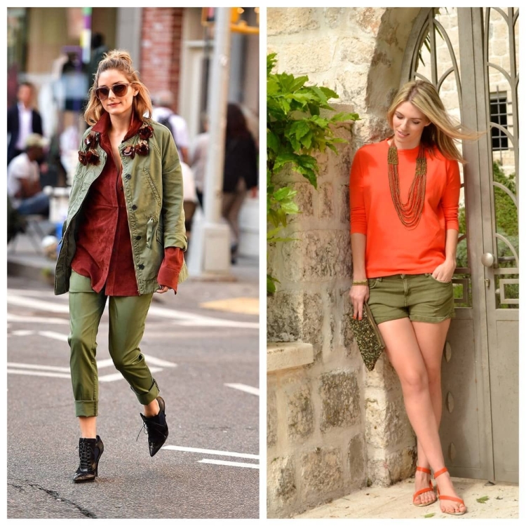 Цвет хаки сочетание