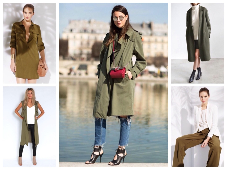 Сочетание с хаки в одежде